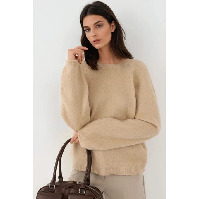 Zachte Structuur Crew Neck Basis Sweater