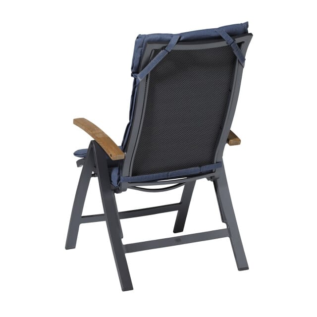 Madison - Tuinkussen Fiber Deluxe Panama safier blue - Ca. 125x50 cm - Set van 4