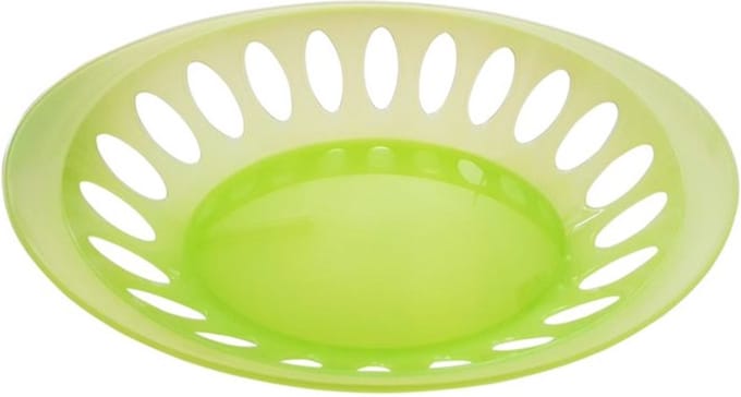 Fruitmand, brood, ovaal, groen, 29x21cm - Per 3 stuks