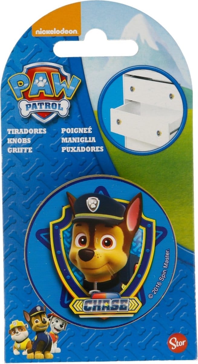 Paw Patrol - Deurknop - Chase - kunststof - 6 CM.