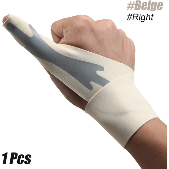 Manchon de compression réglable pour pouce et poignet pour soulager la douleur de l'arthrite Hommes Femmes Support élastique beige