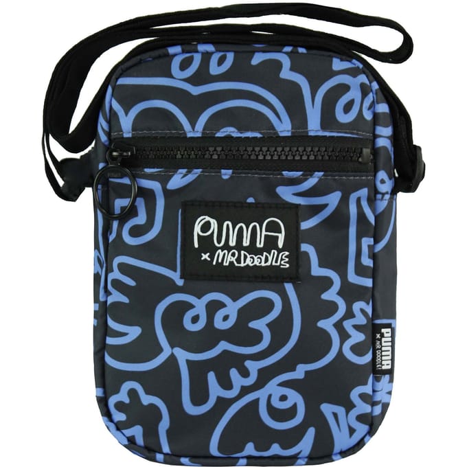 Puma x Mr. Doodle Unisex Zwart Blauwe Draagbare Tas