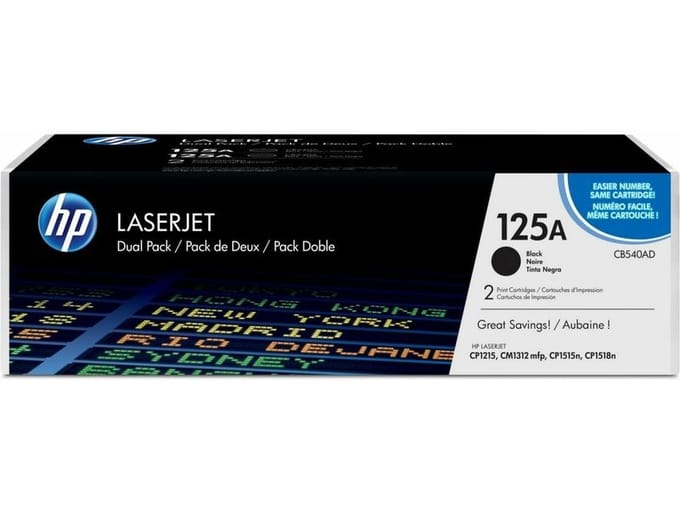 HP 125A (CB540AD) Toner 2x Zwart - Multipack