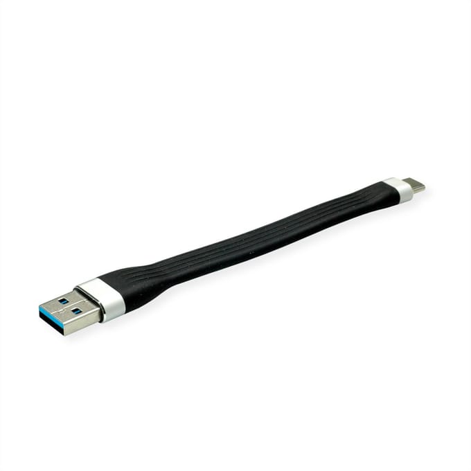 Roline 11.02.9014 USB-kabel USB 3.2 Gen1 USB-A stekker, USB-C stekker 0.11 m Zwart