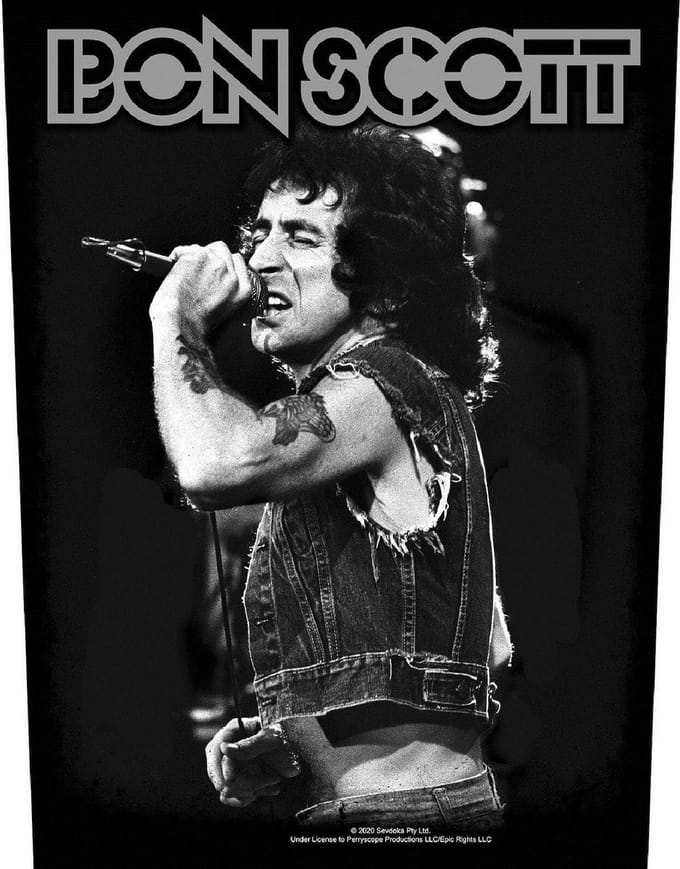 Bon Scott - Bon Scott Rugpatch - Zwart