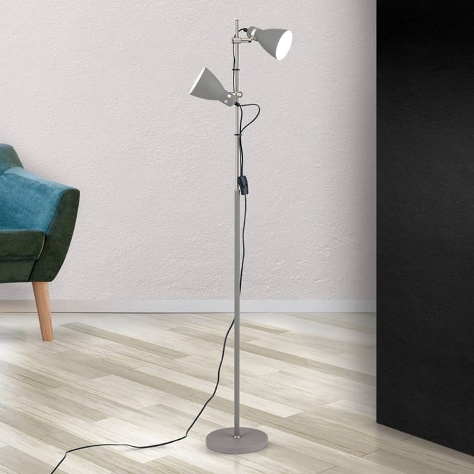 ORION Vloerlamp School met twee spots, grijs