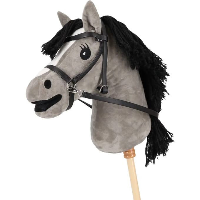 QHP Hobby Horse Bitloos Hoofdstel Zwart - One size