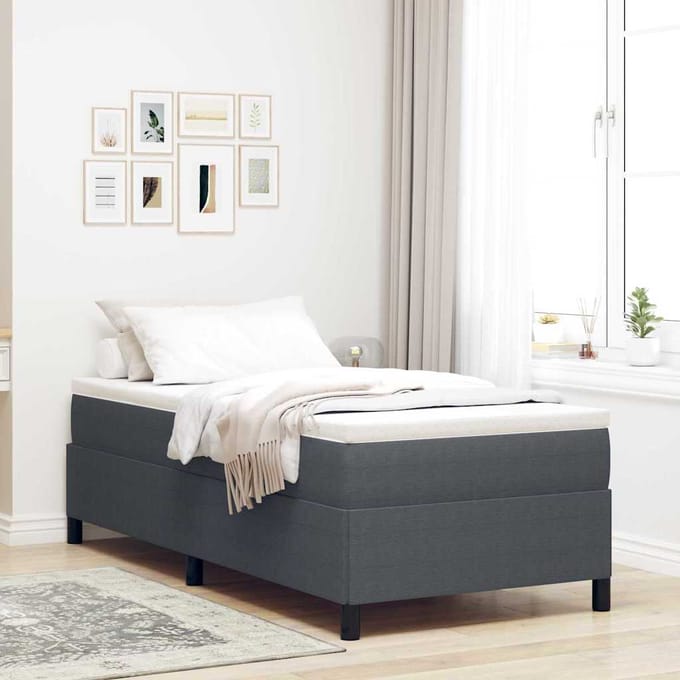 vidaXL - Boxspring - bed - Donkergrijs - 80 - x - 200 - cm - Corduroy - stof