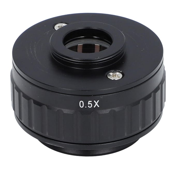 Adaptateur d'objectif CTV pour microscope stéréo trinoculaire Caméra CCD Usage industriel Monture C 0.5X 0.35X black