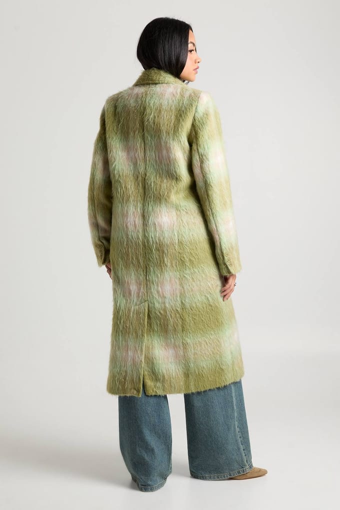 boohoo Dames Bekijk Oversized Dubbelgeknoopte Wol Look Jas | Green | Maat: 8