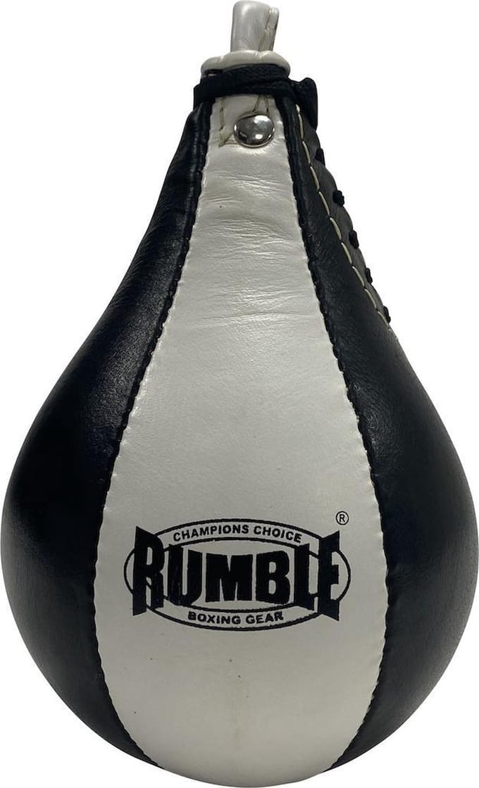 Rumble Speedball boksbal Leer Zwart - Wit Speedbal