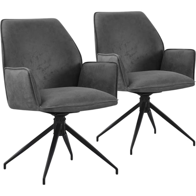 Multifurn Jill Eetkamerstoel Set van 1 - Linnen Antraciet - 57x63x90 cm