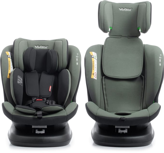 Siege auto - BABYAUTO - Sigma IFix Vivitta - Groupe 0/1/2/3 - 40/150 cm - Isofix + Top tether - Pivotant 360° - Inclinable - Vert