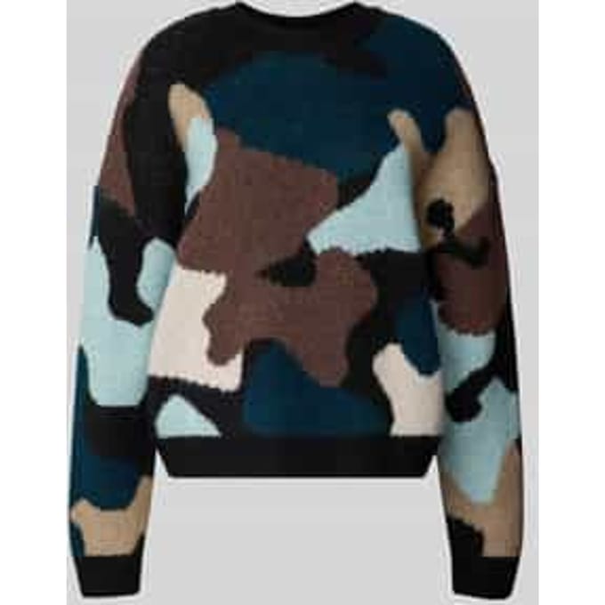 Regular fit gebreide pullover met all-over motief