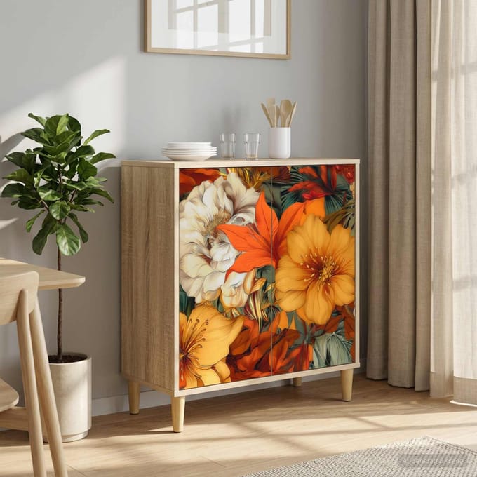 vidaXL - Dressoir - GENNEP - Sonoma - 69 - x - 33 - x - 75 - cm - Bewerkt - hout