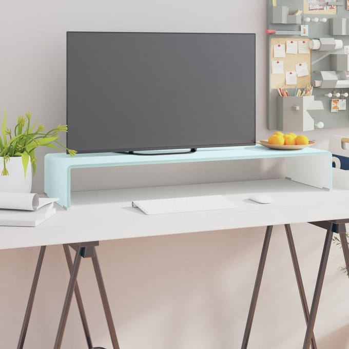 vidaXL - Tv-meubel/monitorverhoger - 90x30x13 - cm - glas - groen