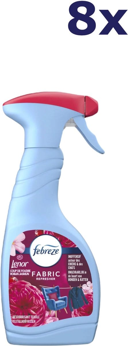 8x Febreze Textielspray - 500ml robijn jasmijn textielverfrisser