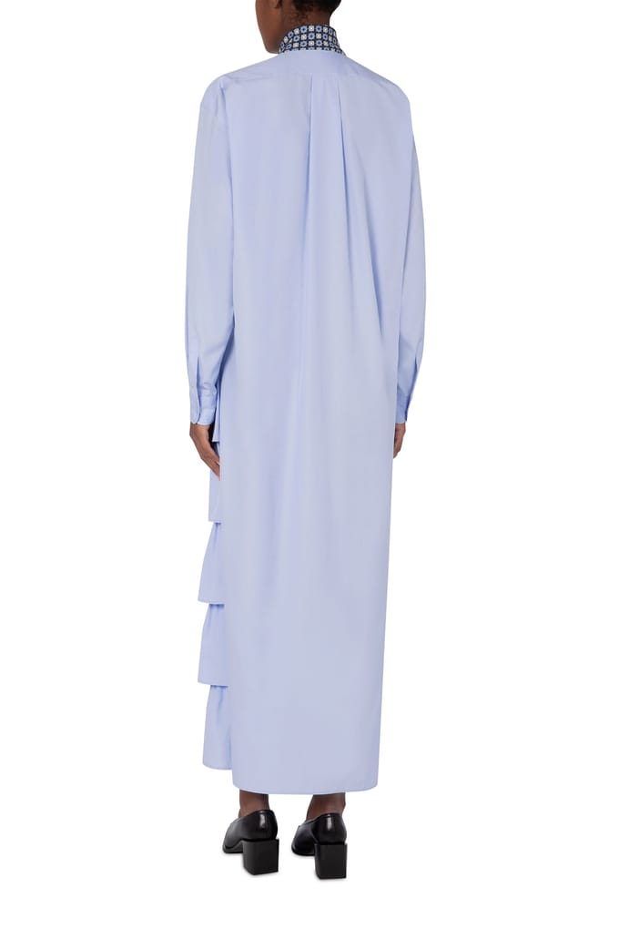 Moschino Cotton Poplin Dress Tie Blue Größe: 36 | Maxikleider Outlet | Damen | Blau