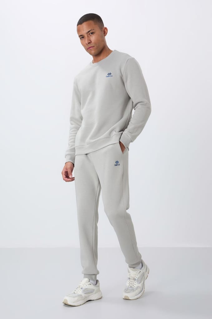 Heren Katoen-polyester Fleece Sweatshirt en Broek Set