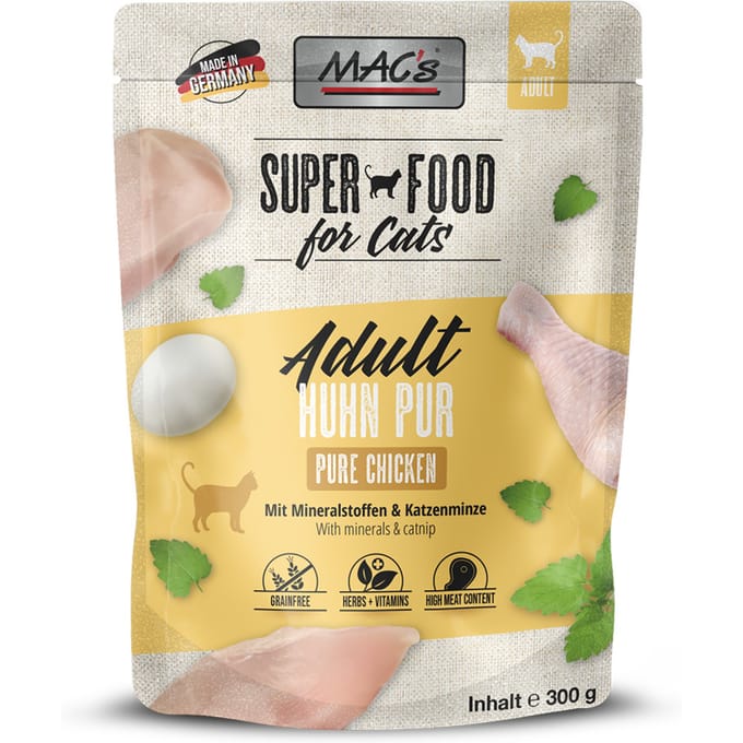 24x 300g MAC's Cat Pouch Kip natvoer voor katten