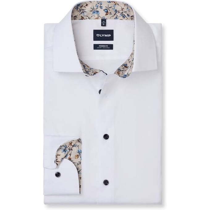 OLYMP Luxor Overhemd, Modern Fit, Global Kent, Wit