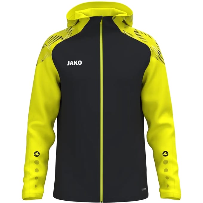 Jako Sonic Jas Met Kap Heren - Zwart / Fluogeel | Maat: S