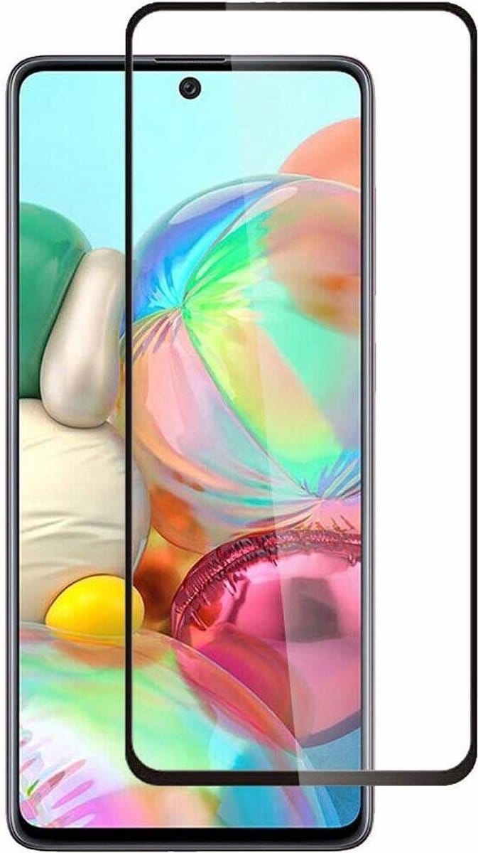 Screenprotector Geschikt voor Samsung Galaxy A51 full cover Screenprotector Tempered Glass - Zwart