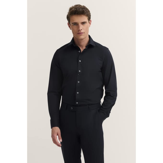 Bugatti Herren Jersey shirt met Kent kraag