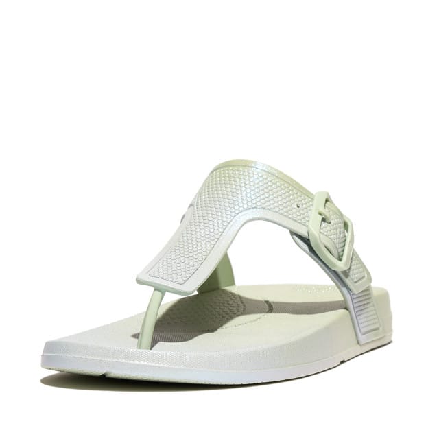 FitFlop FitFlop Iqushion Iridescent Adjustable Buckle Flip-Flops GROEN - Maat 37