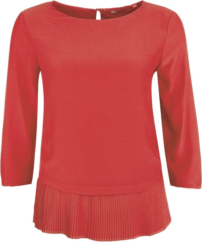 s.Oliver - Rode bloes met heup detail - Maat 40 - Vrouwen - 3500 dark ruby -