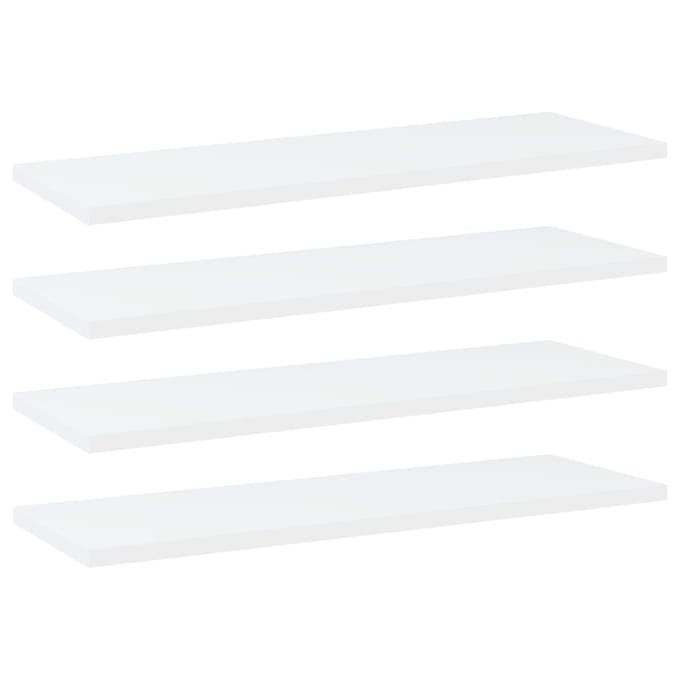 vidaXL - Wandschappen - 4 - st - 60x20x1,5 - cm - bewerkt - hout - wit