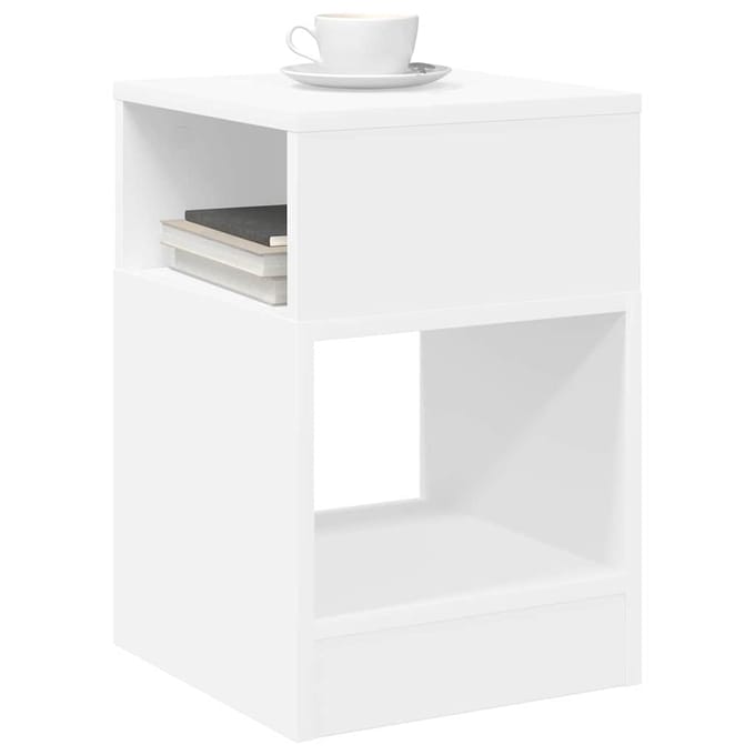 vidaXL - Bijzettafel - Wit - 30,5 - x - 30 - x - 45 - cm - Bewerkt - hout