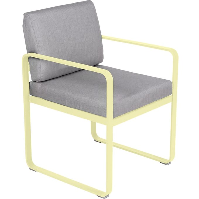 Fermob BELLEVIE fauteuil voor de eethoek - A6 citroensorbet - 79 Flanelgrijs
