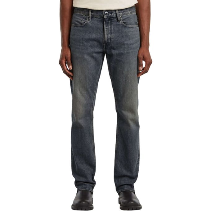 Straight fit jeans met logopatch, model 'Mosa'