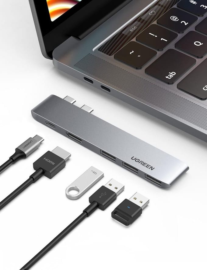 Ugreen MacBook Dock - HUB - Splitter - HDMI - 3 x USB3.0 - Thunderbolt - USB-C