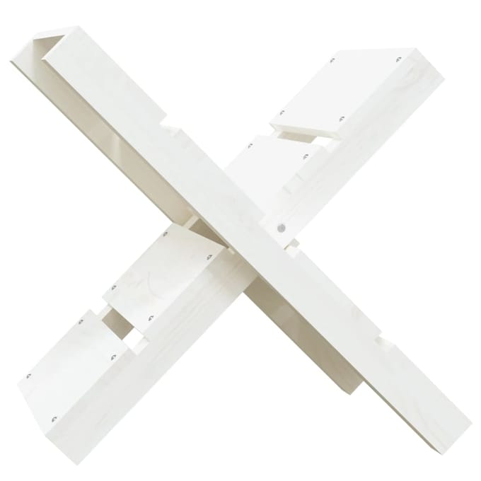 vidaXL - Houtblokhouder - 47x39,5x48 - cm - massief - grenenhout - wit