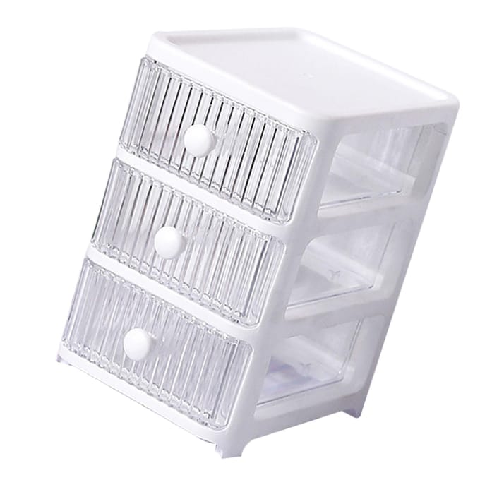 Bureau Opbergdoos met Lades Meerdere Lagen Transparant Multifunctioneel Stapelbaar Bureau Organizer white