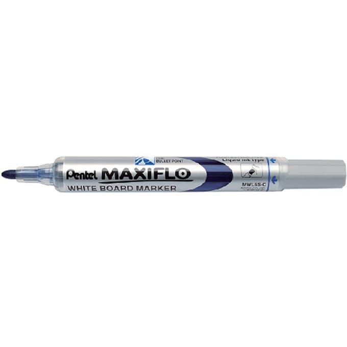 Whiteboardmarker Pentel MWL5S Maxiflo rond 1mm blauw