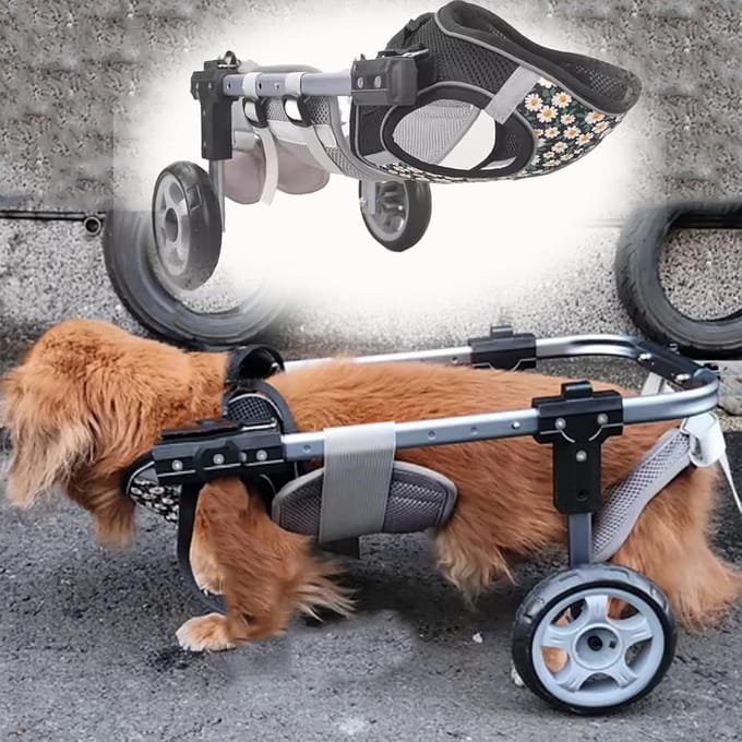 Hondenrolstoel - Honden loophulp - Mobiliteit Herstellen - Verstelbare Ondersteuning - XS tot Groot