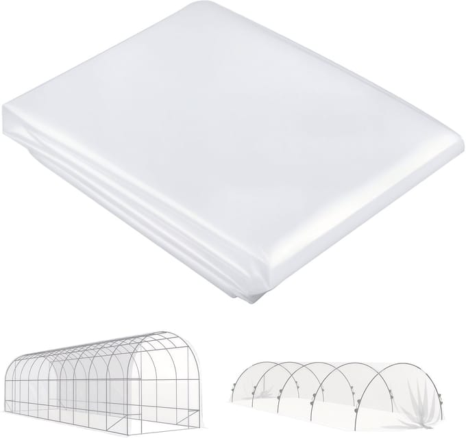 Outsunny-Gewächshausfolie-Kunststoff-8L x 10B m-Transparent