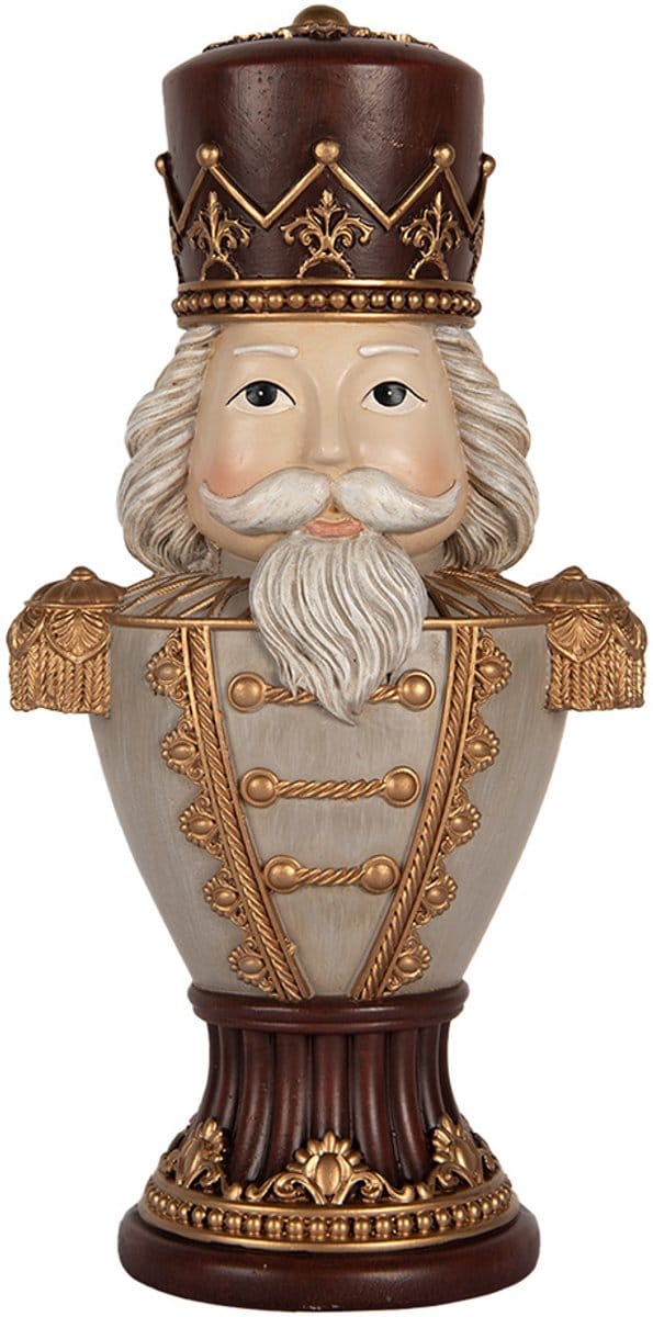 Clayre & Eef Kerstdecoratie Beeld Notenkraker 16x10x30 cm Bruin Kunststof