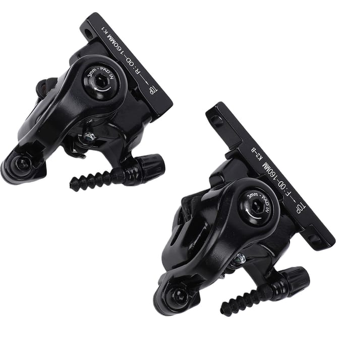 2 pièces Freins à Disque Mécaniques Fixation Plate Double Piston Frein à Disque Mécanique Actionné par Câble pour Vélos de Route Pliants black