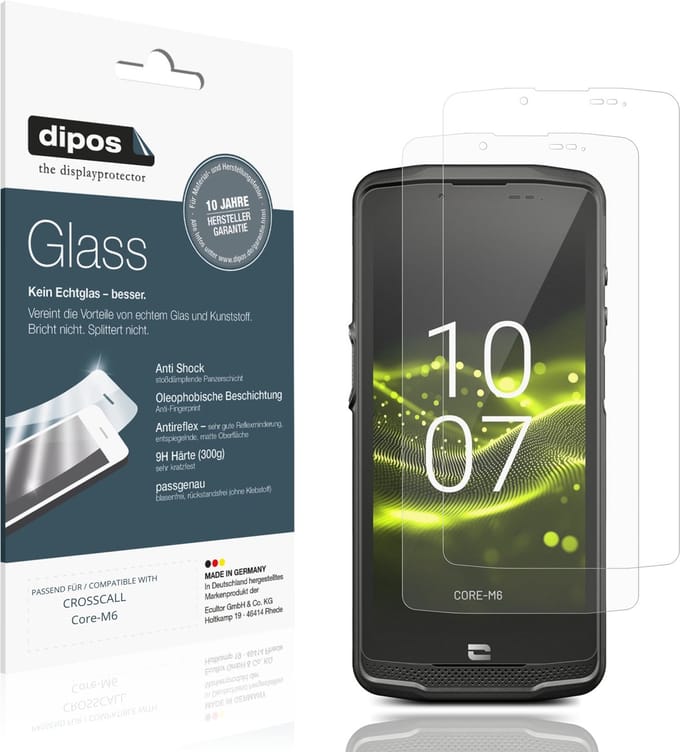 dipos – 2x Matte Pantserfolie geschikt voor CROSSCALL Core-M6 | 9H Screenprotector