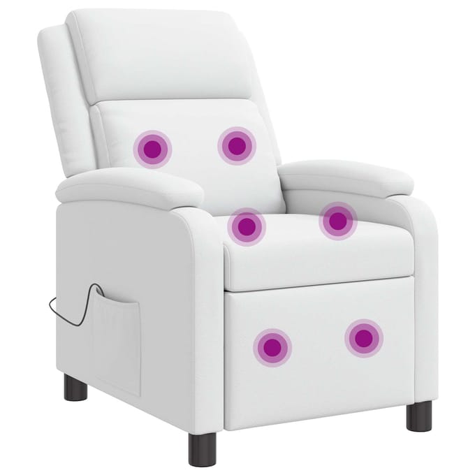 vidaXL - Massage - Relaxstoel - Wit - Kunstleer