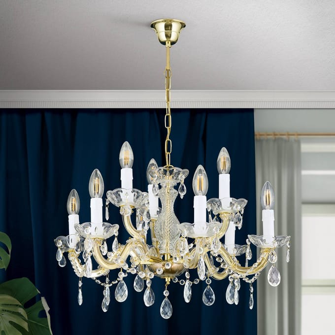 ORION Kroonluchter Marie Claire kristalglas 9-lamps