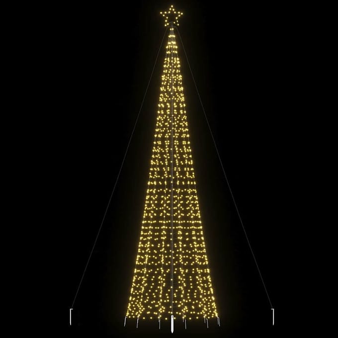 vidaXL - LED-kerstboom - met - spikes - 1534 - LEDs - warm - wit - 500 - cm