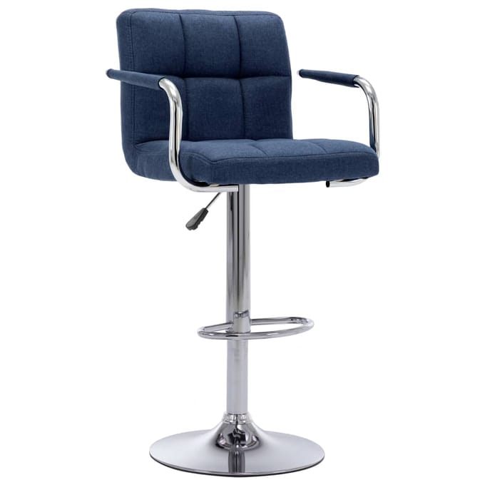 vidaXL - Barstoel - stof - blauw