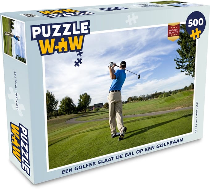 Puzzel Een golfer slaat de bal op een golfbaan - Legpuzzel - Puzzel 500 stukjes