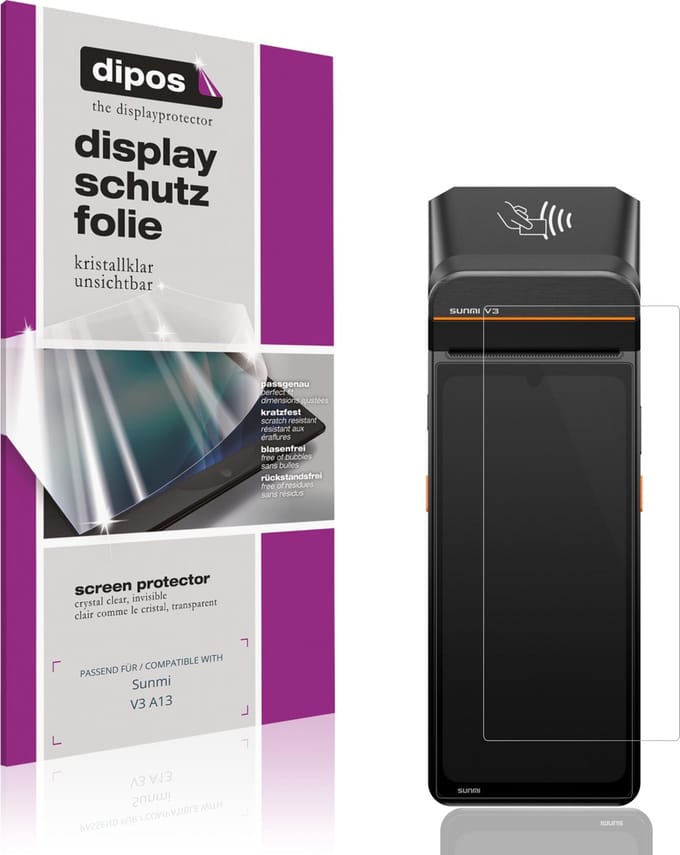 dipos – 2x Beschermfolie geschikt voor Sunmi V3 A13 | Krasbestendige & heldere Screenprotector Ultra-Thin