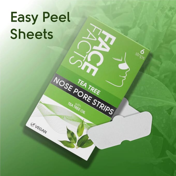 Face Facts | Nose Pore Strips Tea Tree - 6 pieces - Vegan